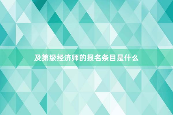 及第级经济师的报名条目是什么